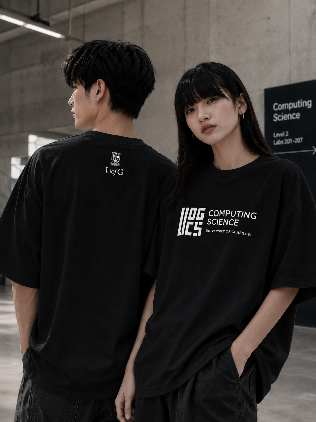 Black T-shirt Front and Back View
